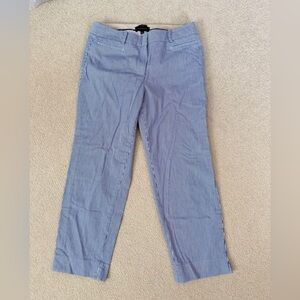 Talbots Light Blue Pinstripe Cropped Straight Jeans